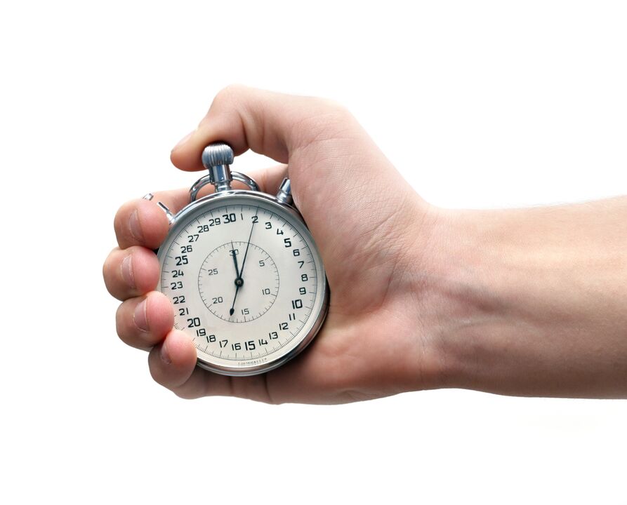 with a stopwatch in hand and premature ejaculation